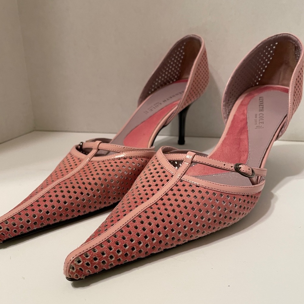 Vintage Kenneth Cole Heels Pink Mesh Size 10